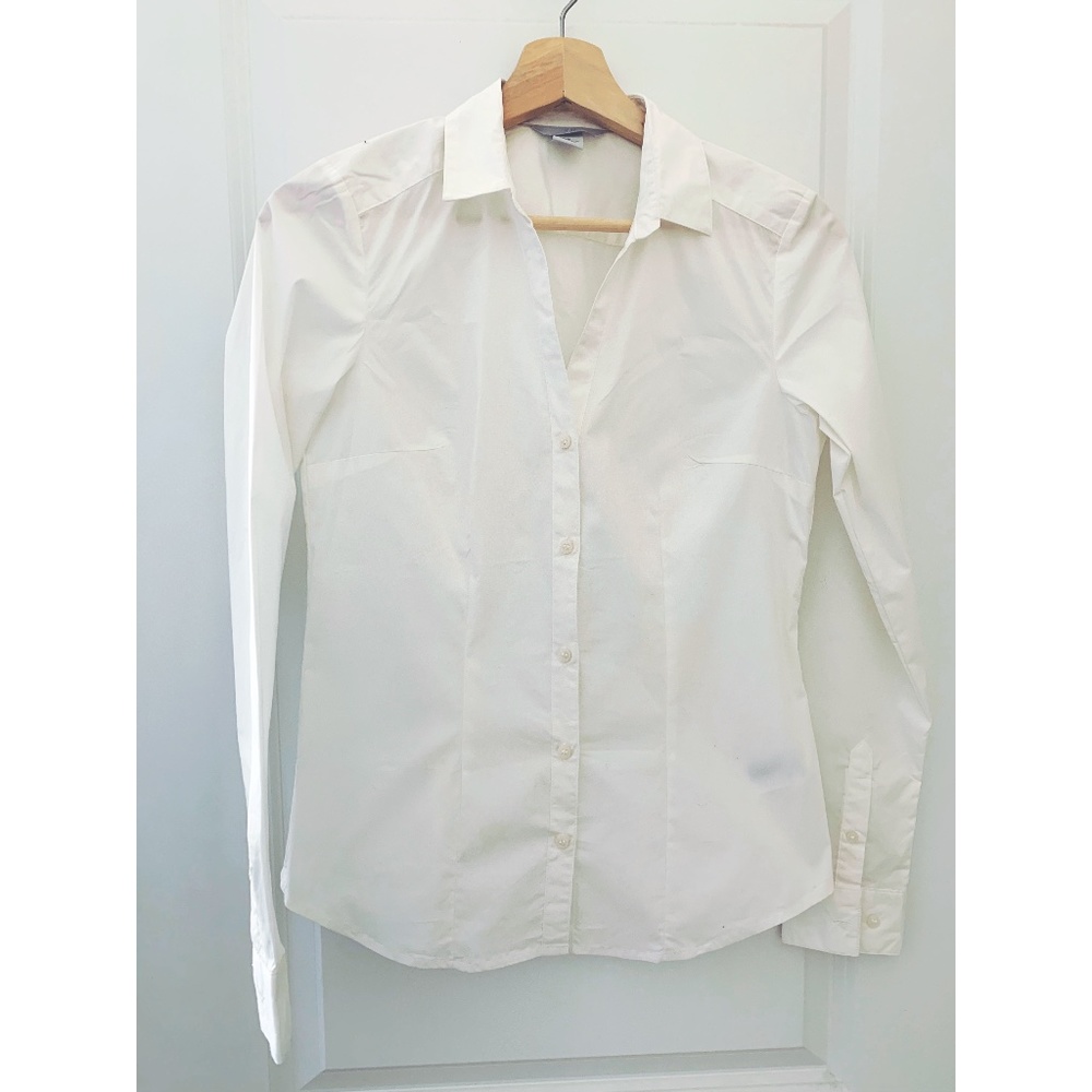 NWOT H&M Women's White Button-Down Shirt, Size 6